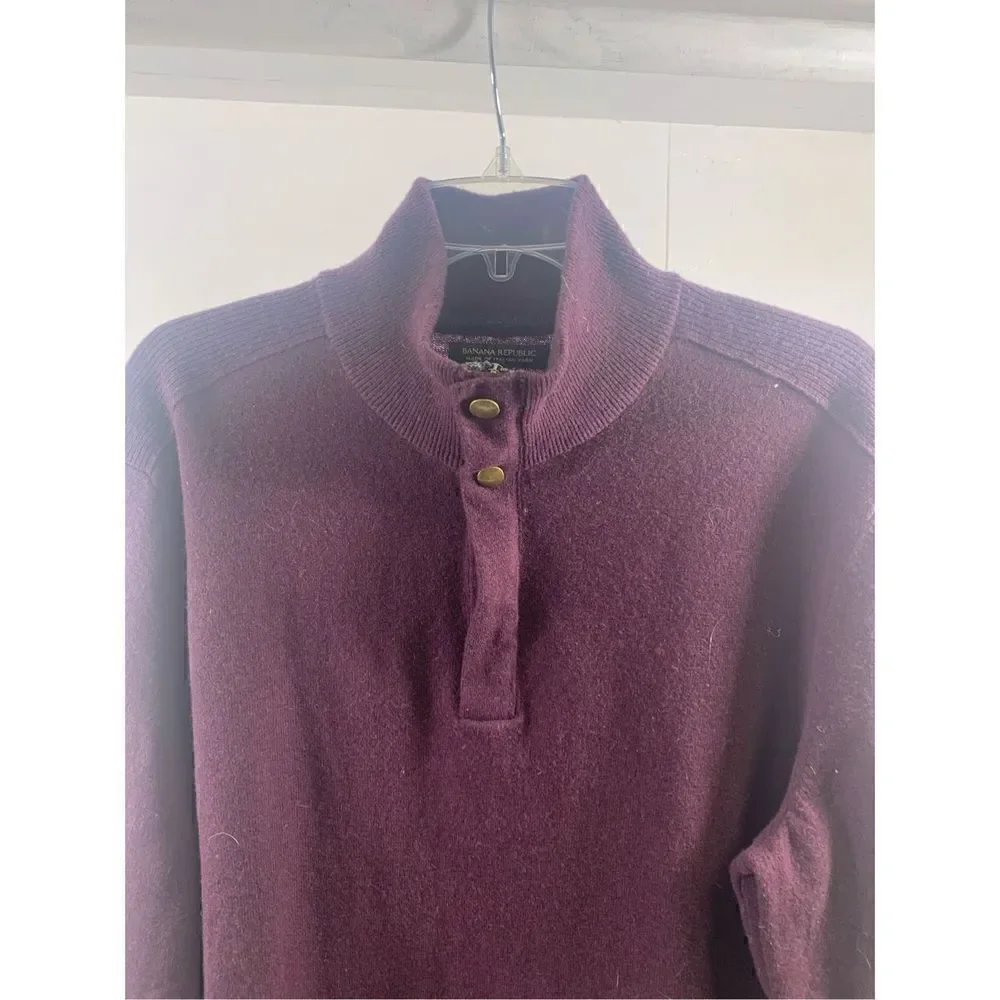 Banana Republic NWT Burgundy Henley Sweater Size XL